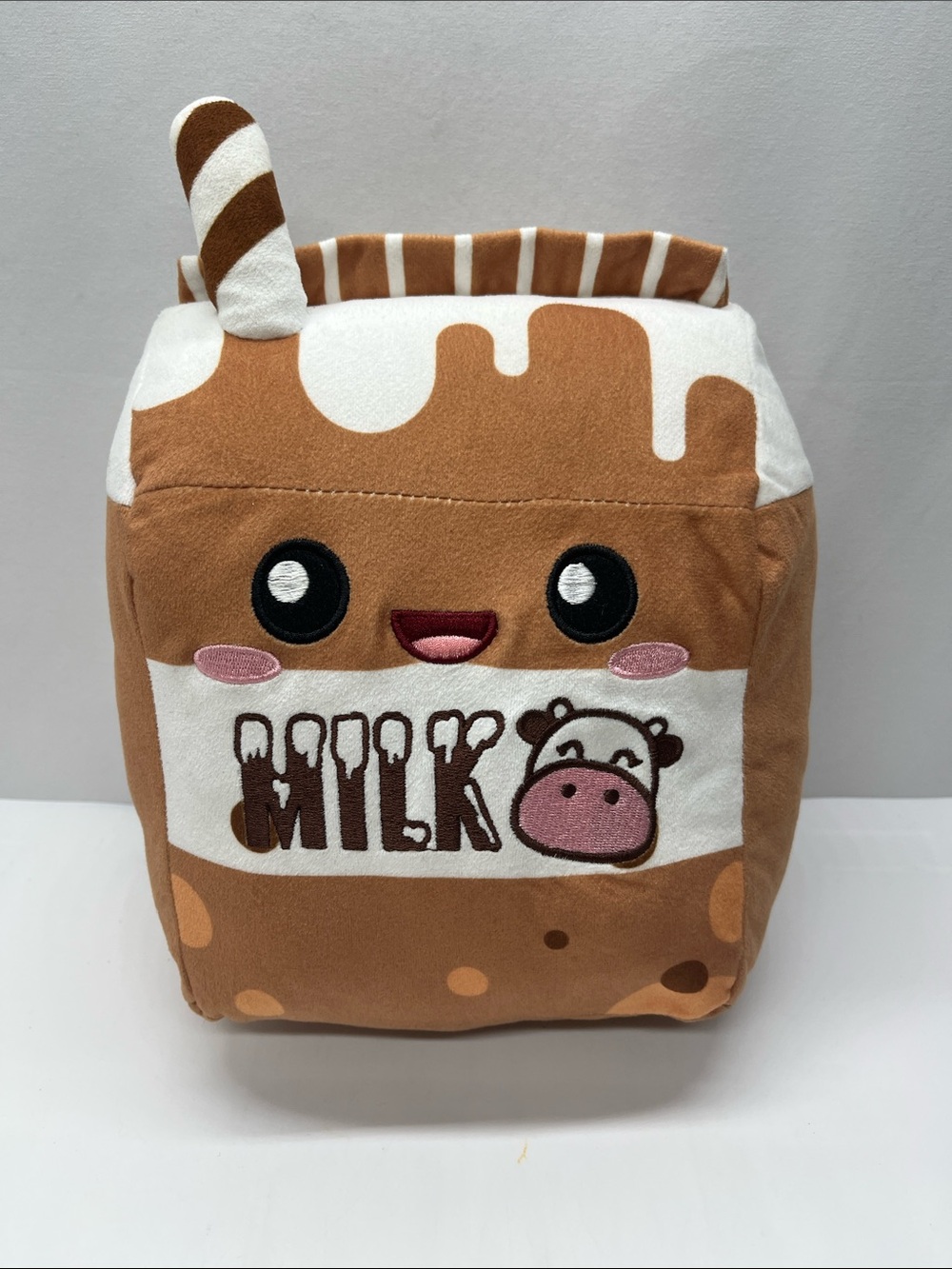 Chocolate Plush Milk Carton Kids Bag - Brown, Cream, Pink
